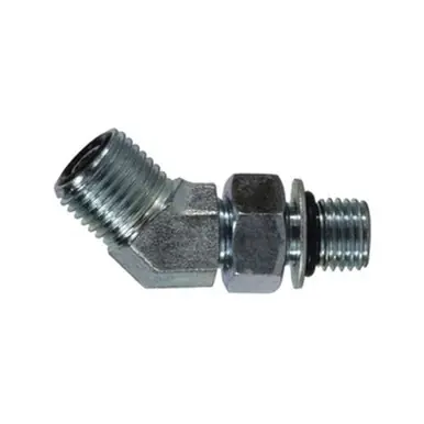 Midland Industries FS68021616 - 45° Elbow, 1-7/16" Male ORFS x 1-5/16" Male ORB, Steel