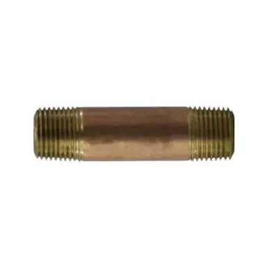 Midland Industries 42074 - Nipple, 1/2" MPT x 1/2" MPT, 10" Brass