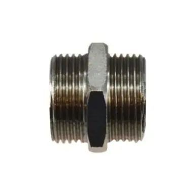Midland Industries 28813 - Reducing Nipple, 1" Male BSPP x 1" Male BSPP, Brass, Nickel-Plated