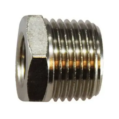 Midland Industries 28848 - Connector, 3/8" Male BSPT x 3/8" Female BSP, Brass, Nickel-Plated