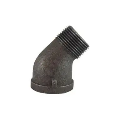 Midland Industries 65204 - 45° Street Elbow, 3/4" MPT x 3/4" FPT, Iron, Black, 150 lb