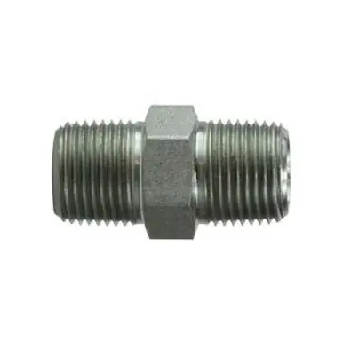 Midland Industries 540486 - Hex Nipple, 1/2" MPT x 3/8" MPT, Steel