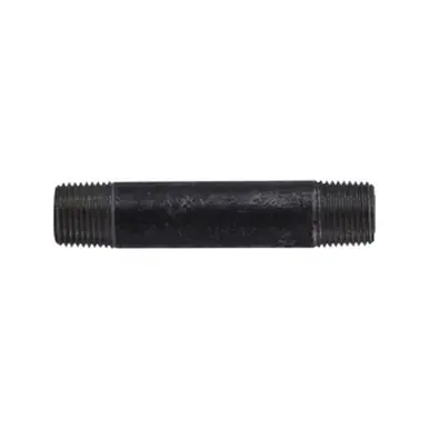 Midland Industries 59080SMLSXX - Seamless Pipe Nipple, 3/4" MPT x 3/4" MPT, Close L, Iron, Black,
