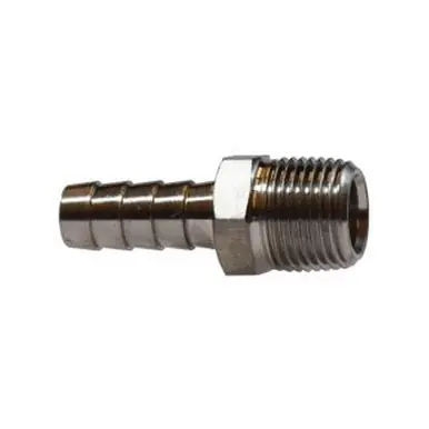 Midland Industries 32001SS - Straight Adapter, 1/8" Hose Barbed x 1/8" MIP, Stainless Steel