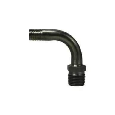 Midland Industries 34613 - 90° Elbow, 1/2" Hose Barbed x 1/2" NPT(M)F, Stainless Steel