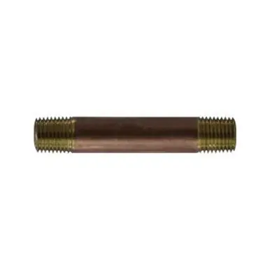 Midland Industries 42020 - Nipple, 1/4" MPT x 1/4" MPT, Close, Brass