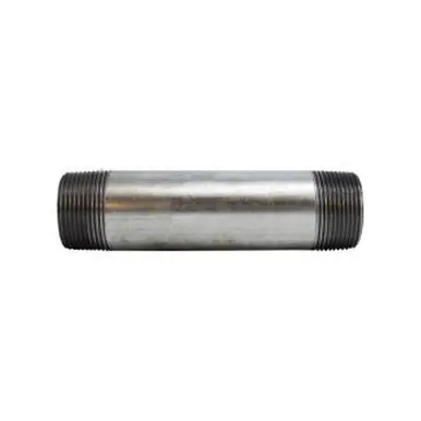 Midland Industries 56135 - Welded Pipe Nipple, 1-1/4" MPT x 1-1/4" MPT, 12" L, Steel, Galvanized,