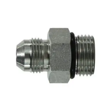 Midland Industries 6400-08-05 - Straight Connector, 1/2" Male 37° JIC Flared x 5/16" Male ORB, Steel