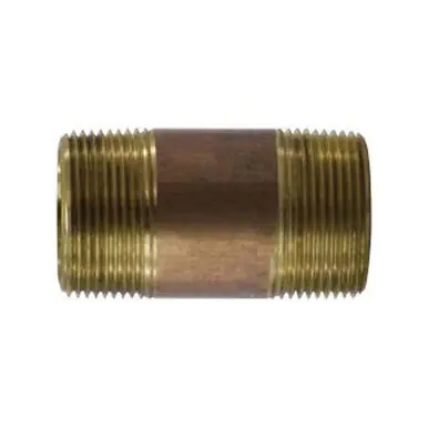 Midland Industries 42135 - Nipple, 1-1/4" MPT x 1-1/4" MPT, 12" Brass