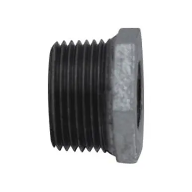 Midland Industries 64530 - Reducer Hex Bushing, 2" MPT x 1-1/4" FPT, Iron, Galvanized