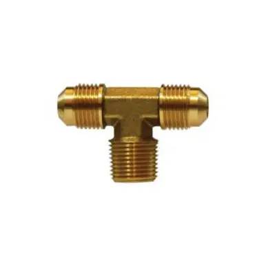 Midland Industries 10220 - Branch Tee, 3/4" Male Flare x 3/4" Male Flare x 1/2" Male NPTF, Brass