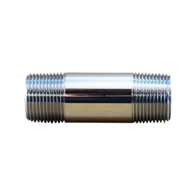 Midland Industries 41050 - Pipe Nipple, 3/8" MPT x 3/8" MPT, 6" Brass, Chrome-Plated
