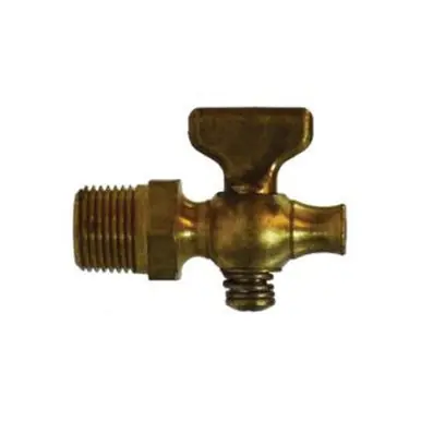 Midland Industries 46311 - Air Cock, 1/4" Nominal, MIP x Straight Nose, Tee, Hex, Brass Body