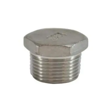 Midland Industries 63638 - Cored Hex Head Plug, 2" MPT, Stainless Steel, 150 lb