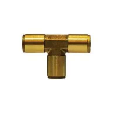 Midland Industries 20026 - Union Tee, 5/32" Push-In x 5/32" Push-In x 5/32" Push-In, Brass