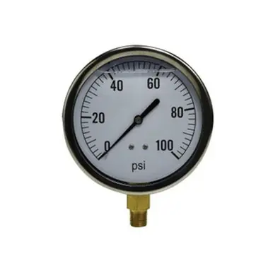 Midland Industries 80463 - Pneumatic Pressure Gauge, 4" Dial, 0 to 100 psi Measuring Range, +/-1.5 %