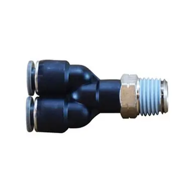 Midland Industries 20840C - Swivel Wye Connector, 5/32" Tube OD x 5/32" Tube OD x 1/4" NPT(M),