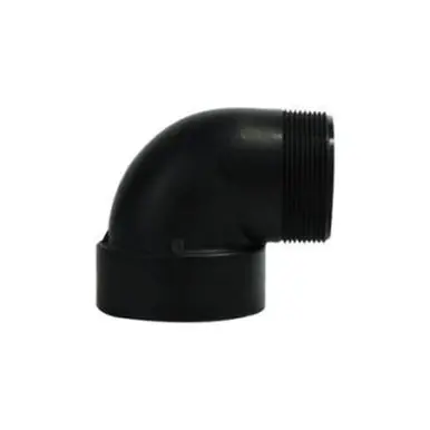 Midland Industries 28821P - Street Elbow, 3" FPT x 3" MPT, Polypropylene, Black