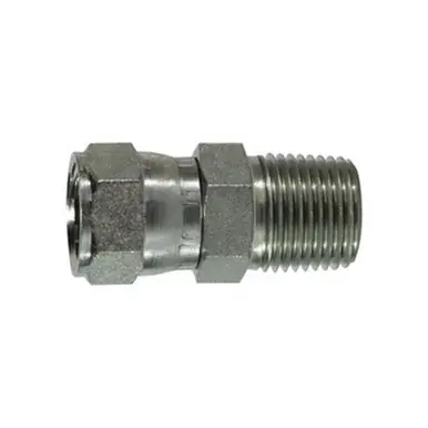 Midland Industries 650542 - Straight Adapter, 1/4" Female Swivel JIC x 1/8" MIP, Steel