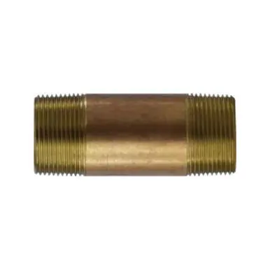 Midland Industries 40127 - Seamless Pipe Nipple, 1-1/4" MPT x 1-1/4" MPT, 5" Brass