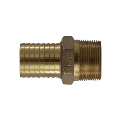 Midland Industries 973948 - Hex Adapter, 1-1/2" Hose Barbed x 1-1/2" MIP, Bronze