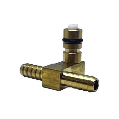 Midland Industries P-1522-000 - Offset Tee w/ Shut-Off, 1/4" Hose Barbed x 1/4" Hose Barbed x 1/4"