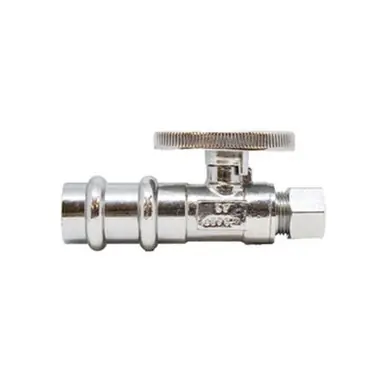 Midland Industries 746570 - Press Fit Straight Supply Stop, 1/2 x 3/8" Nominal, Press x Compression