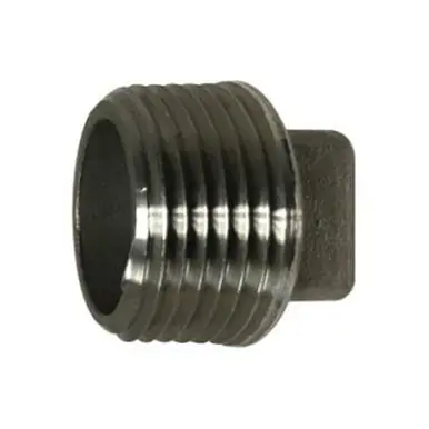 Midland Industries 62653 - Cored Square Head Plug, 1/2" MPT, Stainless Steel, 150 lb
