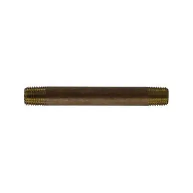 Midland Industries 40015 - Seamless Pipe Nipple, 1/8" MPT x 1/8" MPT, 10" Brass