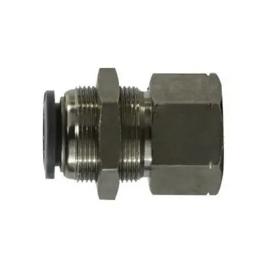 Midland Industries 20172C - Bulkhead Connector, 3/8" Push-In x 1/4" FIP, Composite