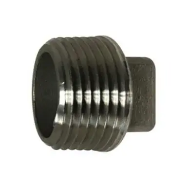Midland Industries 62671 - Cored Square Head Plug, 1/4" MPT, Stainless Steel, 150 lb