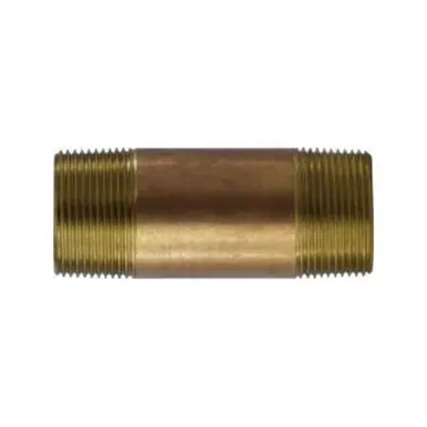 Midland Industries 40121 - Seamless Pipe Nipple, 1-1/4" MPT x 1-1/4" MPT, 2" Brass