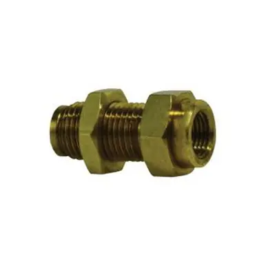 Midland Industries 20170 - Bulkhead Union, 1/4" Push" Tube x 1/8" FIP, Brass