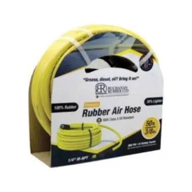 Midland Industries YAIROR-038-300BM45 - Air Hose, 3/8 x 1/4" Nominal, 50 ft L, 300 psi, Rubber Tube,