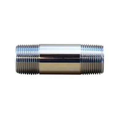Midland Industries 41043 - Pipe Nipple, 3/8" MPT x 3/8" MPT, 2-1/2", Brass, Chrome-Plated