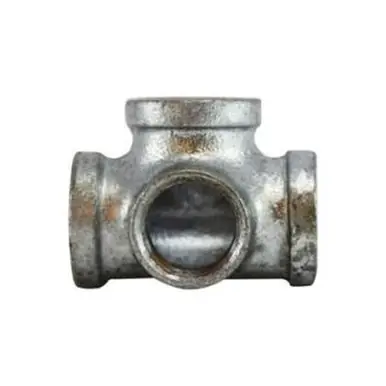 Midland Industries 64383 - Side Outlet Tee, 1/2" FPT x 1/2" FPT x 1/2" FPT, Iron, Galvanized, 150 lb
