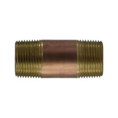 Midland Industries 42100 - Nipple, 1" MPT x 1" MPT, Close, Brass