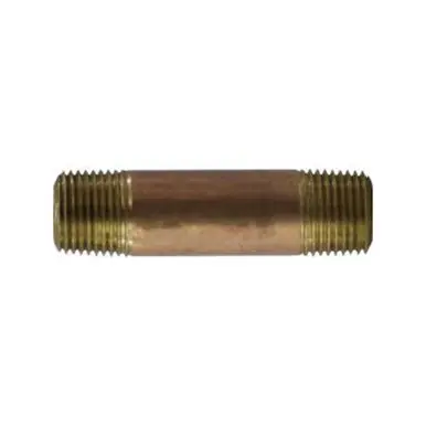 Midland Industries 42068 - Nipple, 1/2" MPT x 1/2" MPT, 5" Brass