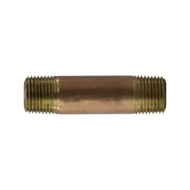 Midland Industries 42070 - Nipple, 1/2" MPT x 1/2" MPT, 6" Brass