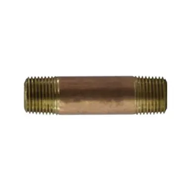 Midland Industries 42060 - Pipe Nipple, 1/2" MPT x 1/2" MPT, Close, Brass