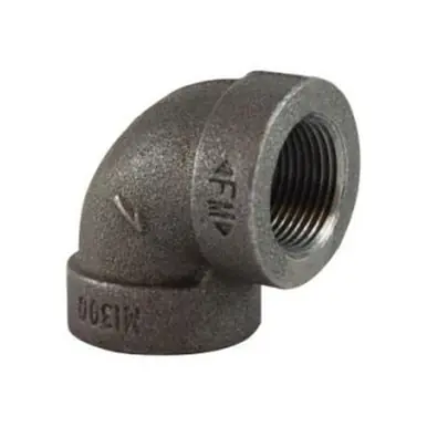 Midland Industries 69108 - 90° Elbow, 2" FPT x 2" FPT, Iron, Black, XH Schedule, 300 lb