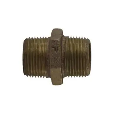 Midland Industries 44724 - Hex Nipple, 3/4" MPT x 3/4" MPT, 1.77", Bronze