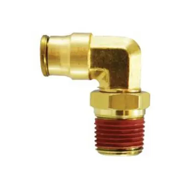 Midland Industries 20083 - 90° Swivel Elbow, 3/8" Push-In x 1/4" MIP, Brass