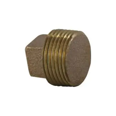 Midland Industries 44675 - Solid Square Head Plug, 1" MPT, Bronze