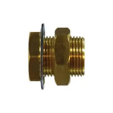 Midland Industries 28311 - Bulkhead Anchor Coupling, 3/4" NPT(F) x 3/4" NPT(F), 1-1/2", Brass