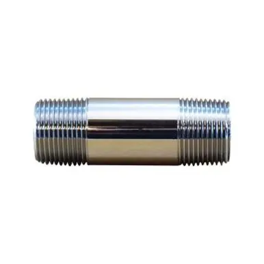 Midland Industries 41073 - Pipe Nipple, 1/2" MPT x 1/2" MPT, 9" Brass, Chrome-Plated