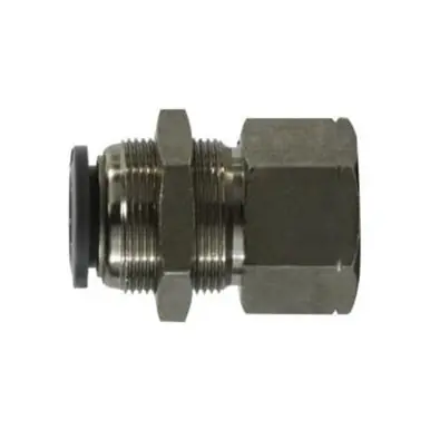 Midland Industries 20171C - Bulkhead Connector, 1/4" Push-In x 1/4" FIP, Composite