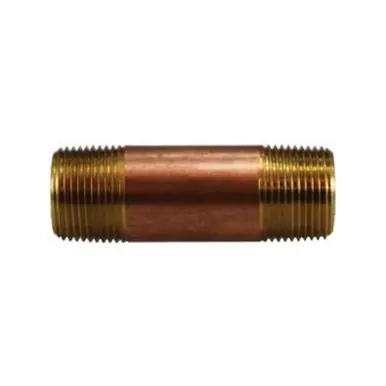 Midland Industries 40089 - Seamless Pipe Nipple, 3/4" MPT x 3/4" MPT, 5-1/2", Brass