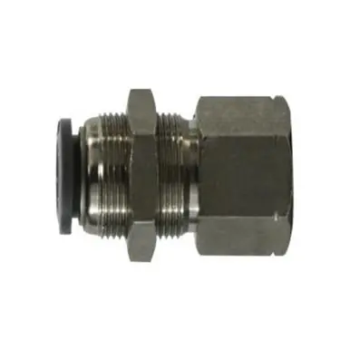 Midland Industries 20173C - Bulkhead Connector, 3/8" Push-In x 3/8" FIP, Composite