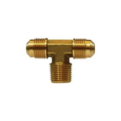 Midland Industries 10203 - Branch Tee, 3/16" Male Flare x 3/16" Male Flare x 1/8" Male NPTF, Brass
